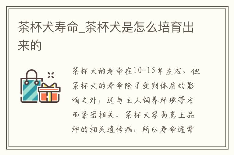茶杯犬寿命_茶杯犬是怎么培育出来的