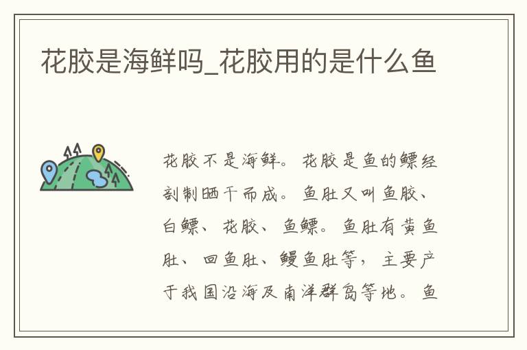 花胶是海鲜吗_花胶用的是什么鱼