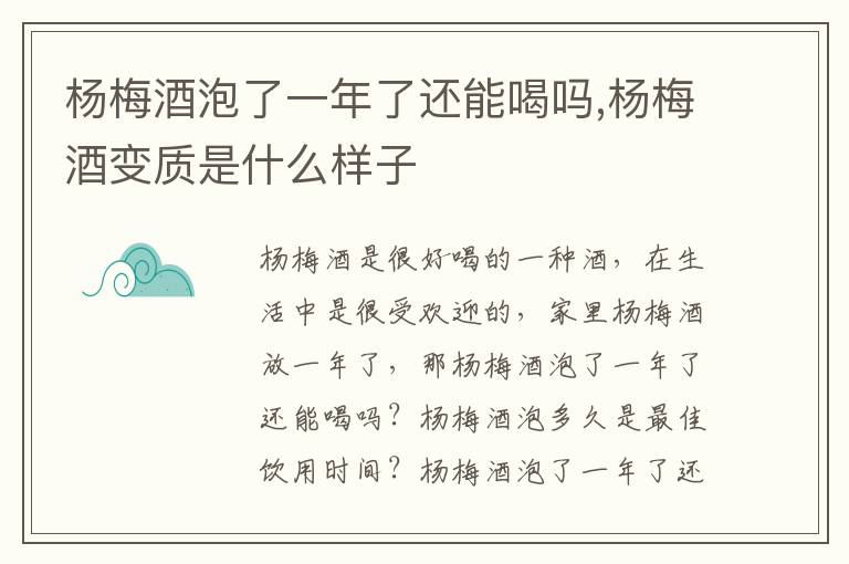 杨梅酒泡了一年了还能喝吗,杨梅酒变质是什么样子