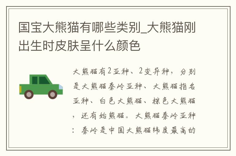 国宝大熊猫有哪些类别_大熊猫刚出生时皮肤呈什么颜色