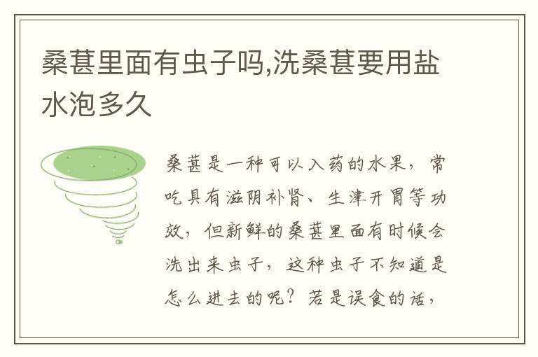 桑葚里面有虫子吗,洗桑葚要用盐水