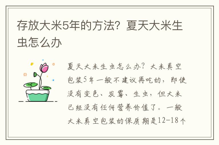 存放大米5年的方法？夏天大米生虫怎