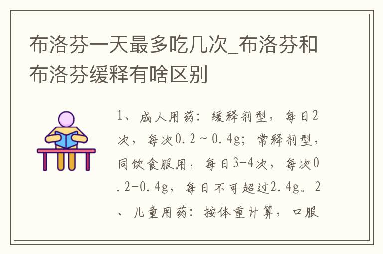 布洛芬一天最多吃几次_布洛芬和布