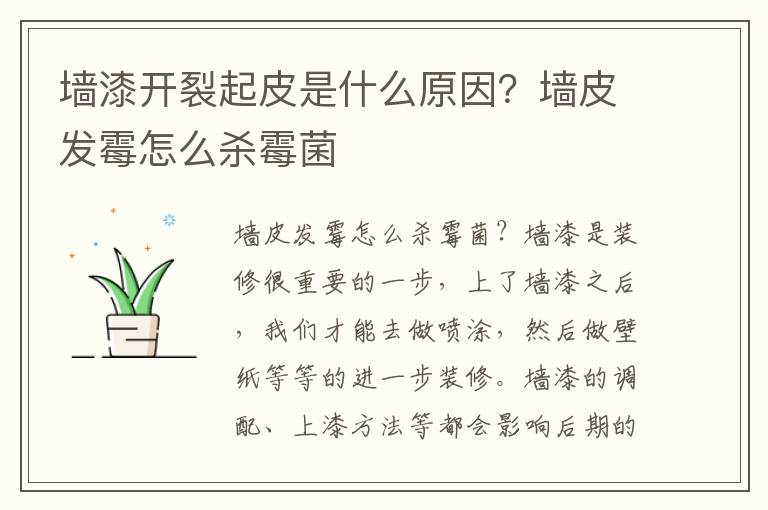 墙漆开裂起皮是什么原因？墙皮发霉怎么杀霉菌
