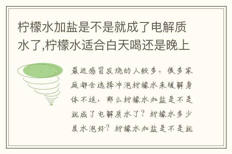 柠檬水加盐是不是就成了电解质水了