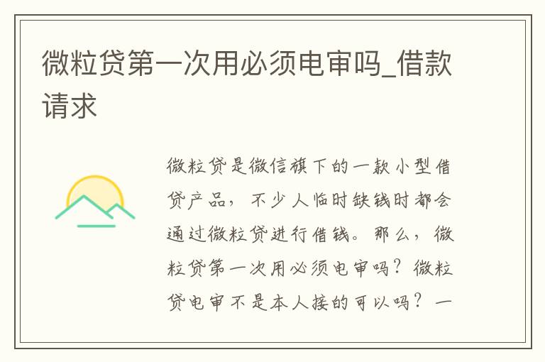 微粒贷第一次用必须电审吗_借款请求