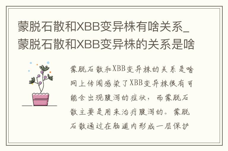 蒙脱石散和XBB变异株有啥关系_蒙脱