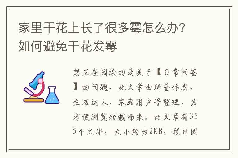 家里干花上长了很多霉怎么办？如何避免干花发霉