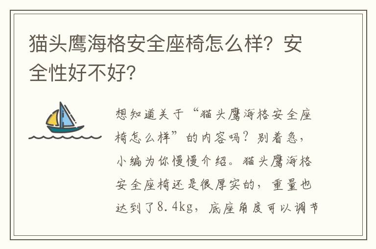 猫头鹰海格安全座椅怎么样？安全性好不好？