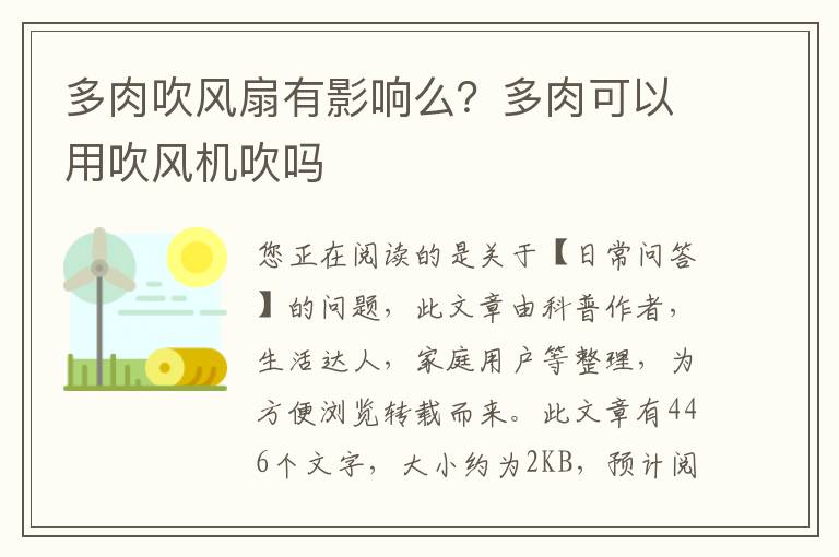 多肉吹风扇有影响么？多肉可以用吹风机吹吗