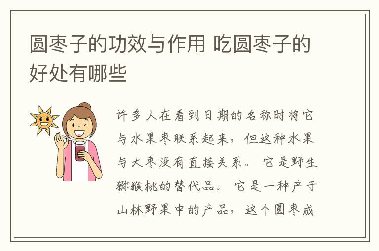 圆枣子的功效与作用 吃圆枣子的好处有哪些