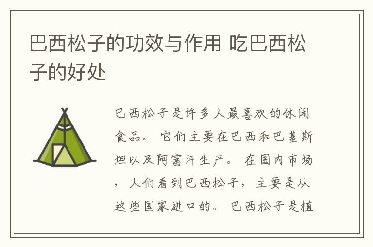 巴西松子的功效与作用 吃巴西松子的好处