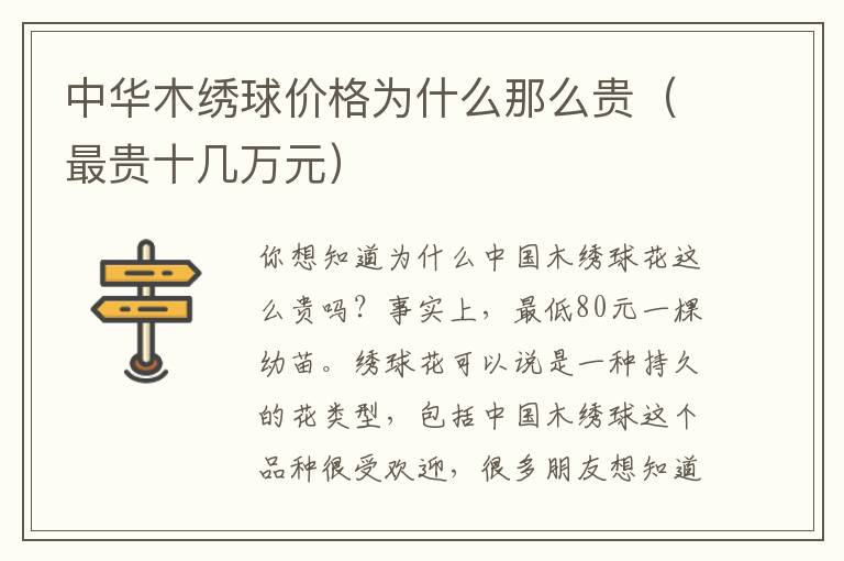 中华木绣球价格为什么那么贵（最贵十几万元）