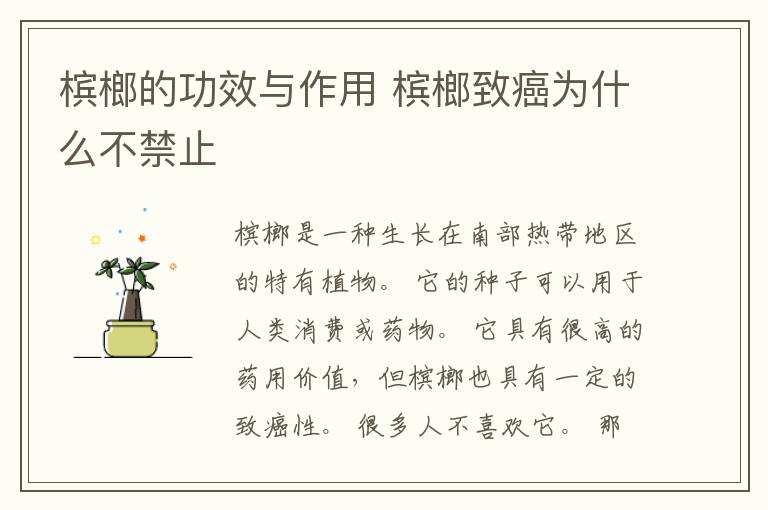 槟榔的功效与作用 槟榔致癌为什么不禁止