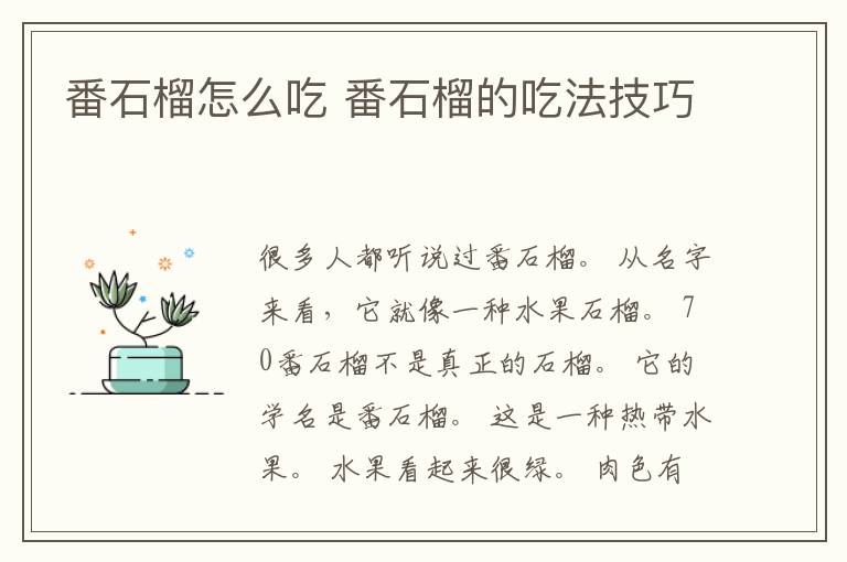 番石榴怎么吃 番石榴的吃法技巧