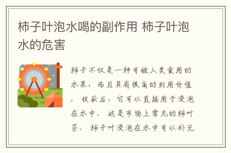 柿子叶泡水喝的副作用 柿子叶泡水的危害