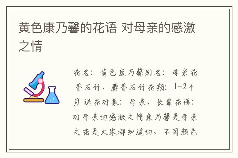 黄色康乃馨的花语 对母亲的感激之情