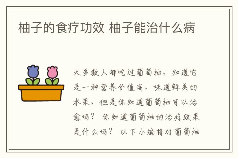 柚子的食疗功效 柚子能治什么病