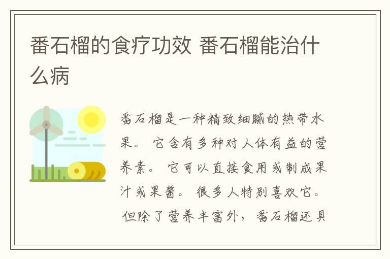 番石榴的食疗功效 番石榴能治什么病