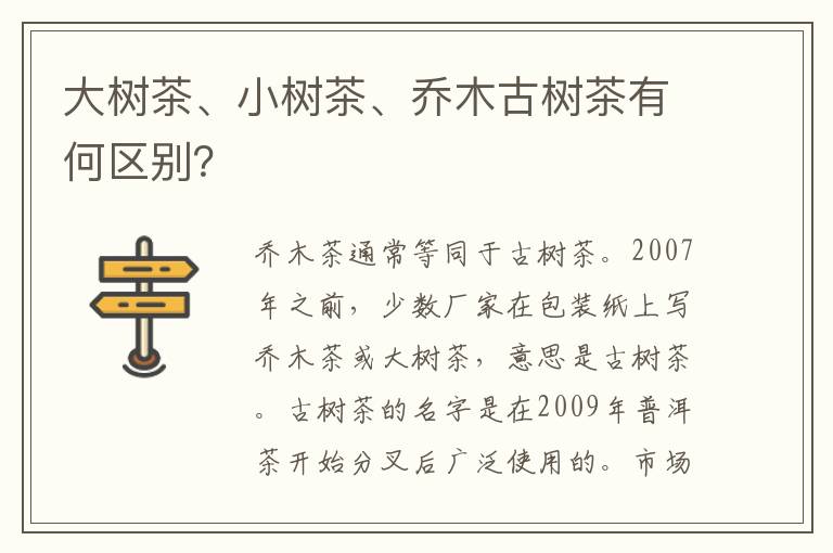 大树茶、小树茶、乔木古树茶有何区别？