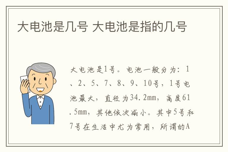 大电池是几号 大电池是指的几号