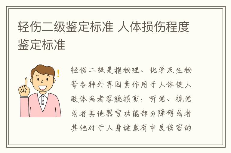 轻伤二级鉴定标准 人体损伤程度鉴定标准