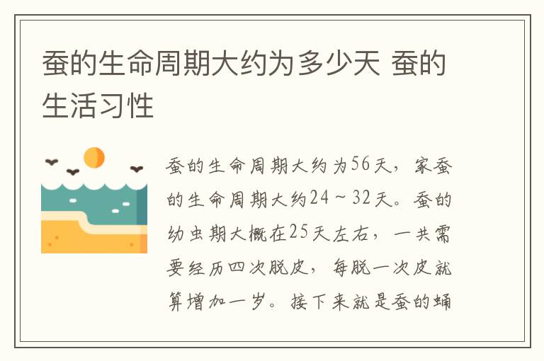 蚕的生命周期大约为多少天 蚕的生活习性