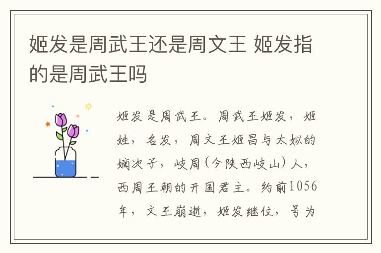 姬发是周武王还是周文王 姬发指的是周武王吗