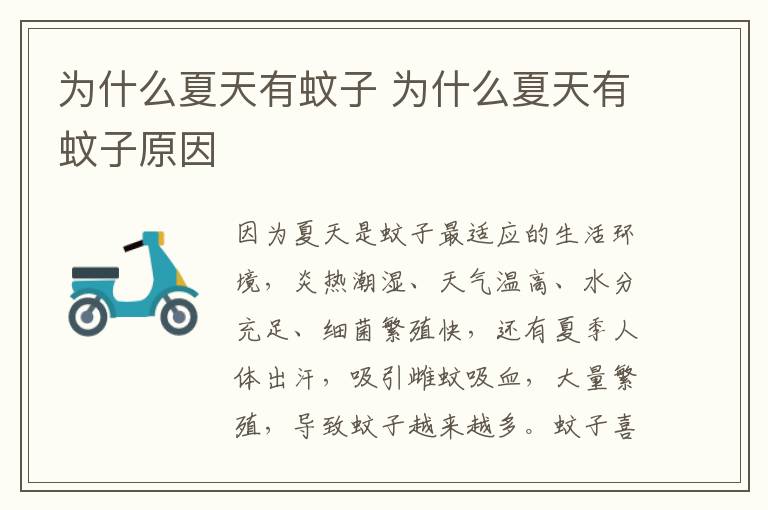 为什么夏天有蚊子 为什么夏天有蚊子原因