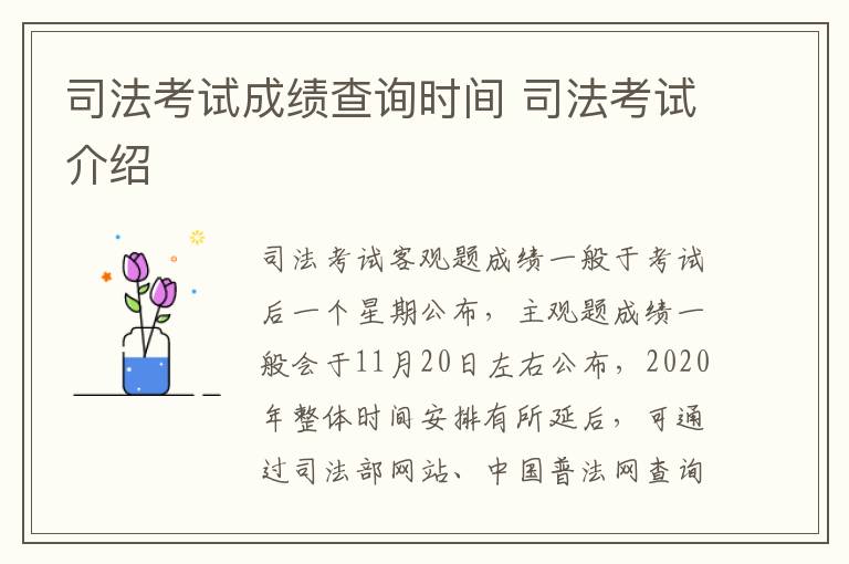 司法考试成绩查询时间 司法考试介绍