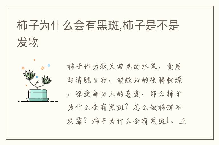 柿子为什么会有黑斑,柿子是不是发物