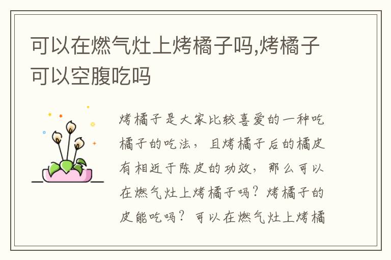 可以在燃气灶上烤橘子吗,烤橘子可以空腹吃吗