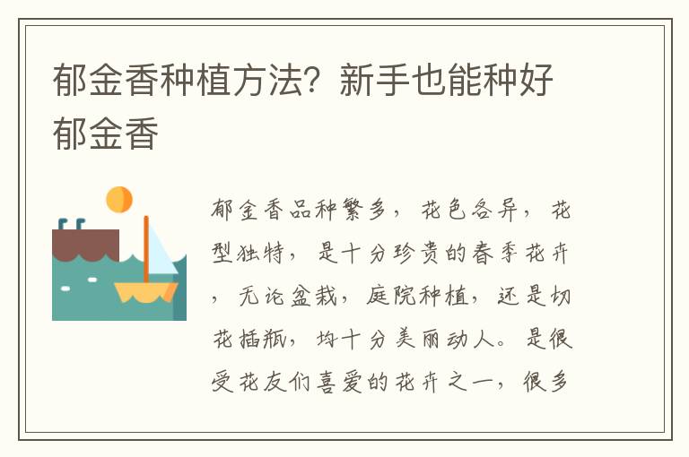 郁金香种植方法？新手也能种好郁金香
