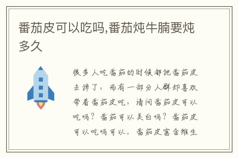 番茄皮可以吃吗,番茄炖牛腩要炖多久