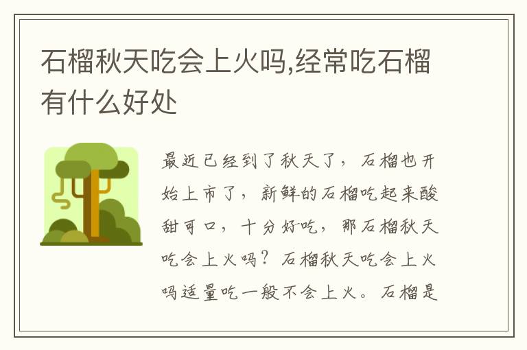 石榴秋天吃会上火吗,经常吃石榴有什么好处