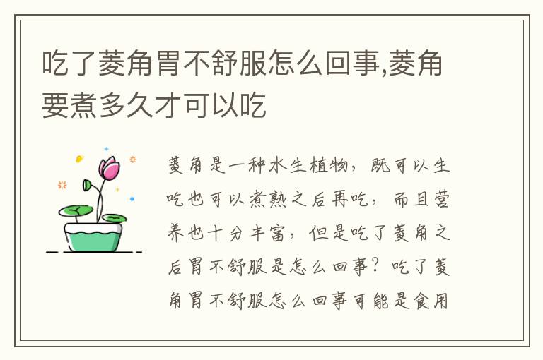 吃了菱角胃不舒服怎么回事,菱角要煮多久才可以吃
