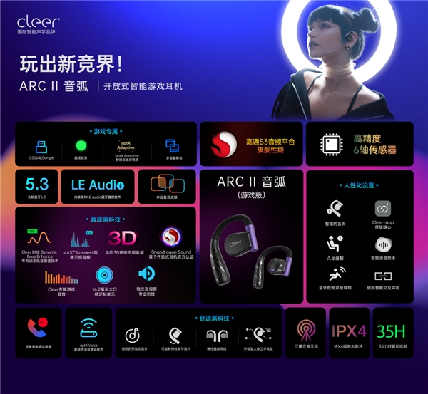 Cleer ARC II智能游戏耳机重磅上线！高通专属游戏Dongle，打造低延时游戏体验