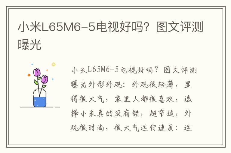 小米L65M6-5电视好吗？图文评测曝光