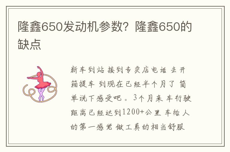 隆鑫650发动机参数？隆鑫650的缺点