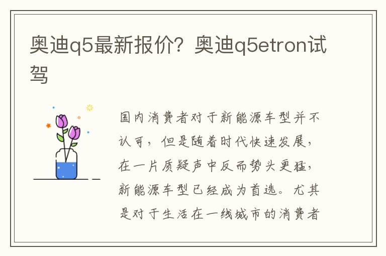 奥迪q5最新报价？奥迪q5etron试驾