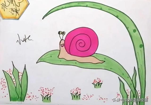 画蜗牛最简单的画法？儿童画蜗牛的图片