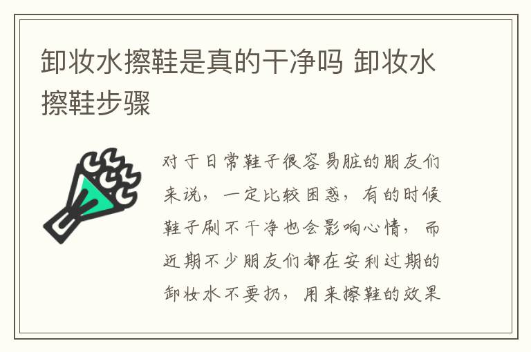 卸妆水擦鞋是真的干净吗 卸妆水擦鞋步骤