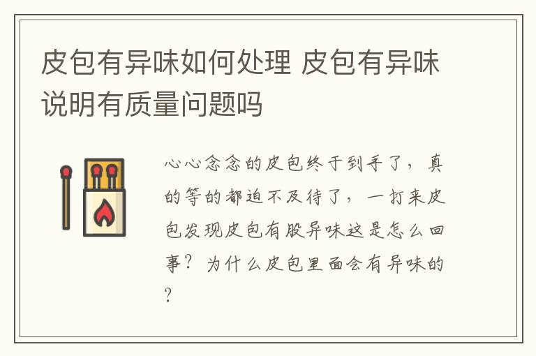皮包有异味如何处理 皮包有异味说明有质量问题吗