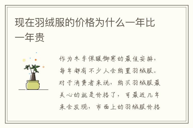 现在羽绒服的价格为什么一年比一年贵