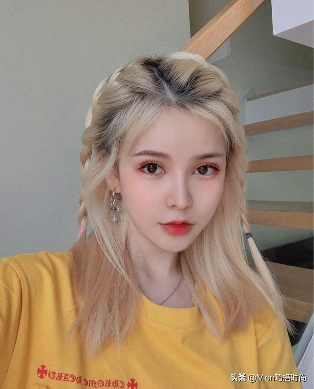 短发怎么扎头发好看又简单？女生短发简单的半扎发图片