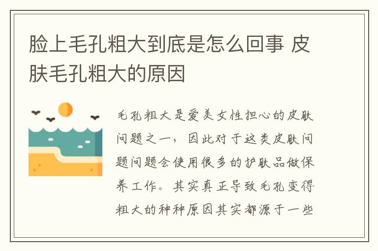脸上毛孔粗大到底是怎么回事 皮肤毛孔粗大的原因
